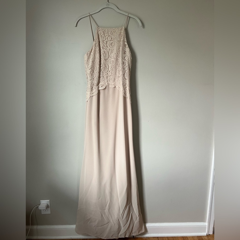 Beautiful formal champagne colored dress. Size 6.